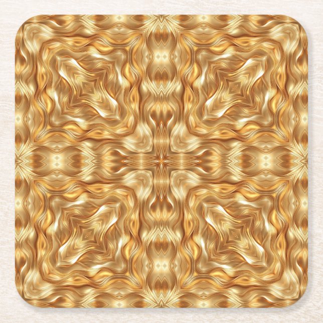 Lovely golden abstract pattern underlägg papper kvadrat (Framsidan)