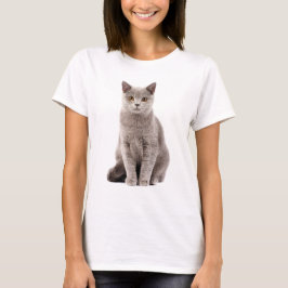 Lovely Gray Cat with Golden Eyes  T Shirt