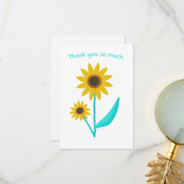 Lovely Hand Drawn Digital Sweet Sunflower Tack Kort