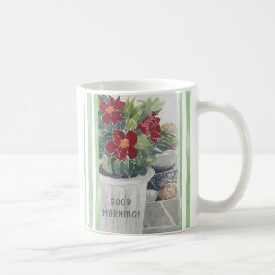 LOVELY HAND PAINTED WATERFLOWOR FLOWERS KAFFEMUGG
