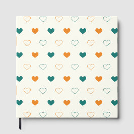 Lovely hearts / green orange cream gästböcker
