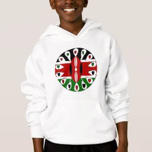 Lovely Hearts Kenya: Flag Kärlek och enhet konst m T-shirt
