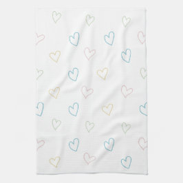 Lovely hearts pattern - Shower Curtain - Large Kökshandduk