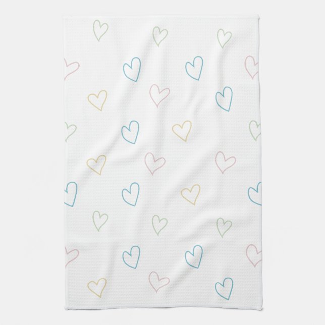 Lovely hearts pattern - Shower Curtain - Large Kökshandduk (Vertikal)