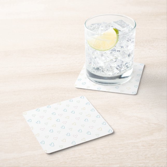 Lovely hearts pattern - Shower Curtain - Large Underlägg Papper Kvadrat (Insitu)