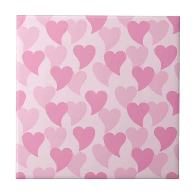 Lovely Hearts Seamless Pattern Kakelplatta (Framsidan)