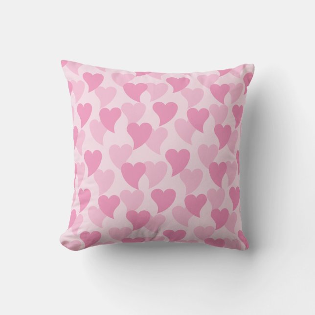 Lovely Hearts Seamless Pattern Kudde (Framsida)