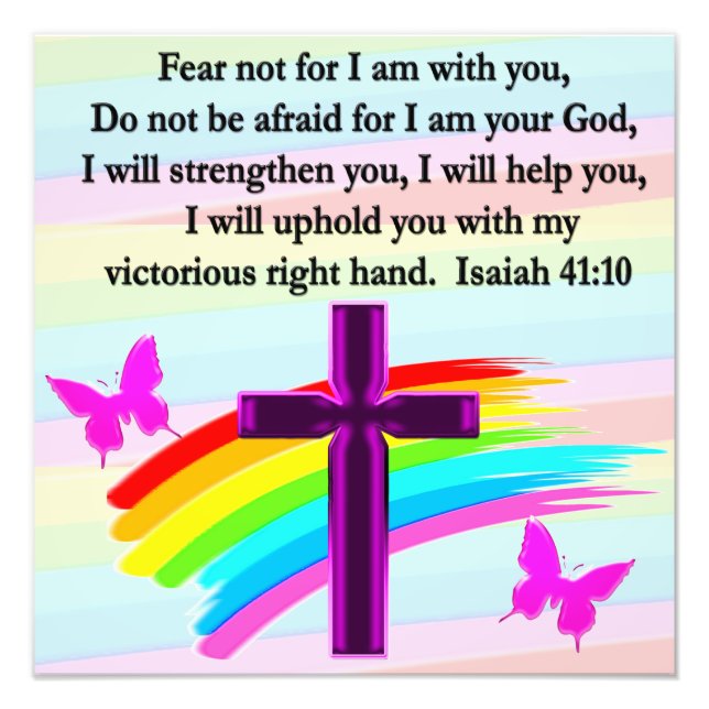 LOVELY ISAIAH 41:10 BIBLE VERSE DESIGN FOTOTRYCK (Framsidan)