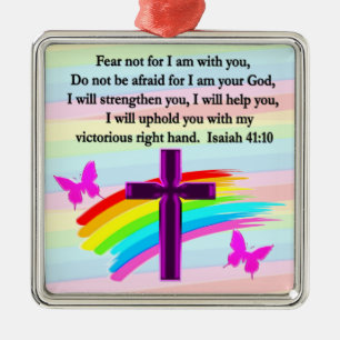 LOVELY ISAIAH 41:10 BIBLE VERSE DESIGN JULGRANSPRYDNAD METALL