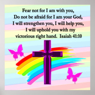 LOVELY ISAIAH 41:10 BIBLIG VERSE DESIGN POSTER