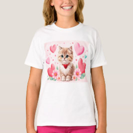 Lovely kitten hearts t shirt
