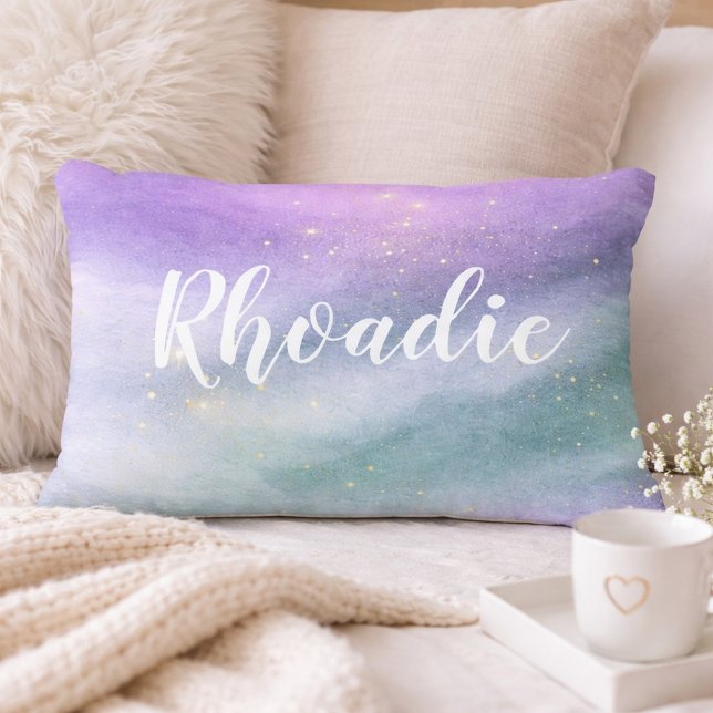 Lovely Lavender and Mint Dream Name Prydnadskudde (Skapare uppladdad)