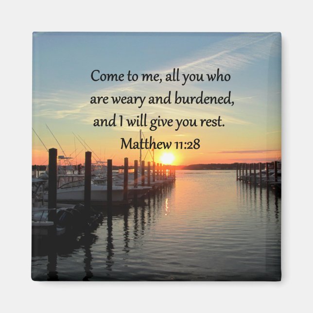 LOVELY MATTHEW 11:28 SUNSET SCRIPTURE MAGNET (Framsidan)