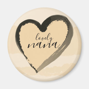 LOVELY NANA GOLDEN HEART ABSTRAKT MAGNET