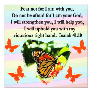 LOVELY ORANGE BUTTERFLY ISAIAH 41:10 DESIGN FOTOTRYCK