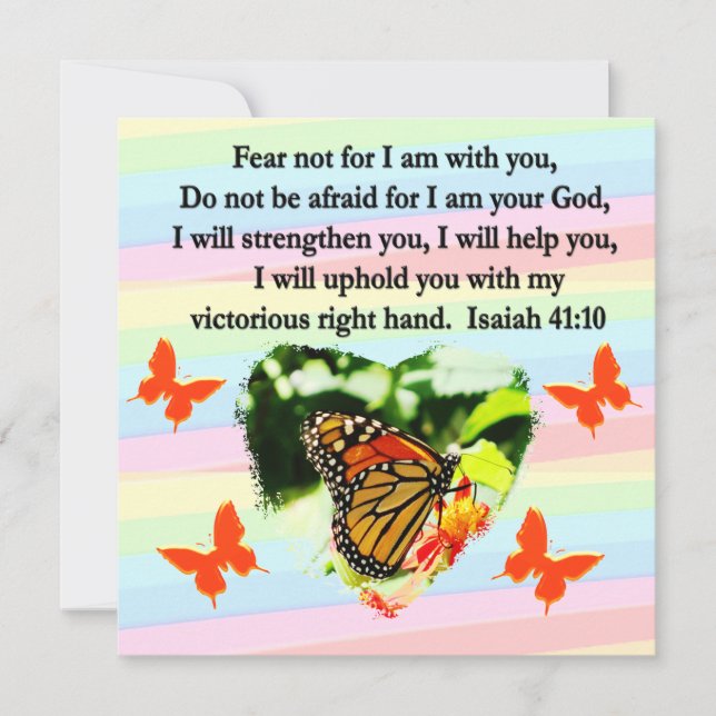 LOVELY ORANGE BUTTERFLY ISAIAH 41:10 DESIGN INBJUDNINGAR (Framsida)