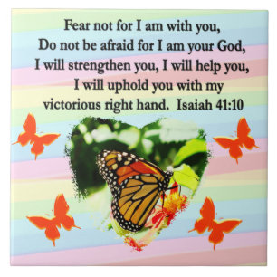 LOVELY ORANGE BUTTERFLY ISAIAH 41:10 DESIGN KAKELPLATTA