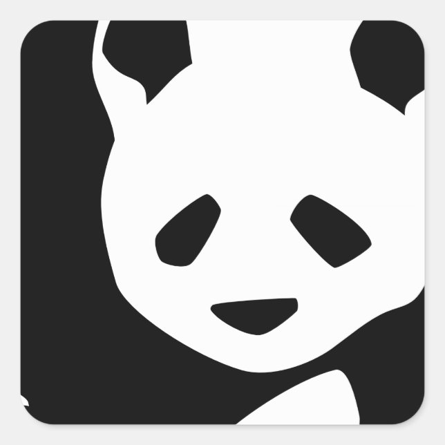 Lovely Panda Fyrkantigt Klistermärke (Framsida)