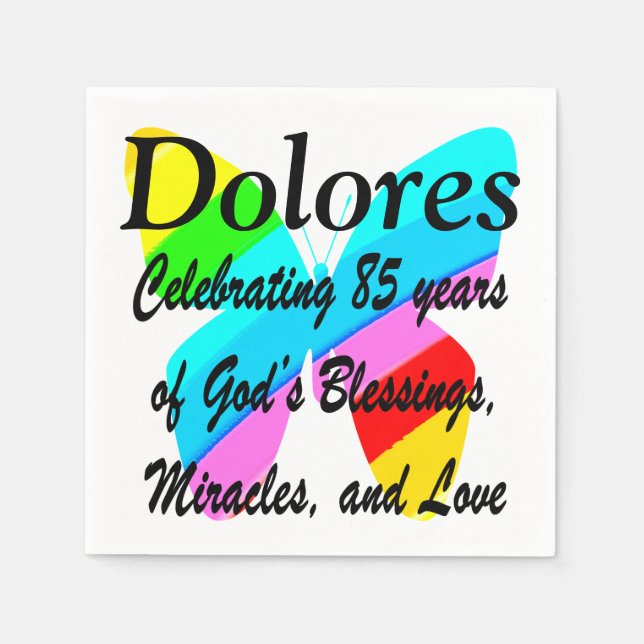 LOVELY PERSONALISERA SMÖR 85 BIRTHDAY NAPKINS PAPPERSSERVETT (Framsidan)