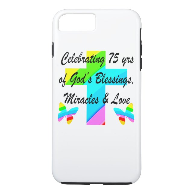 LOVELY PERSONLIG 75:E BIRTHDAY DESIGN Case-Mate iPhone SKAL (Baksida)