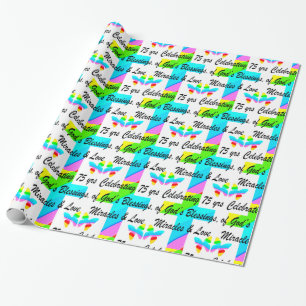 LOVELY PERSONLIG 75:E BIRTHDAY DESIGN PRESENTPAPPER