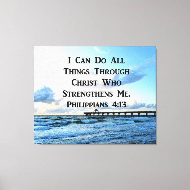 LOVELY PHILIPPIANS 4:13 BIBLE VERSE CANVASTRYCK (Framsida)