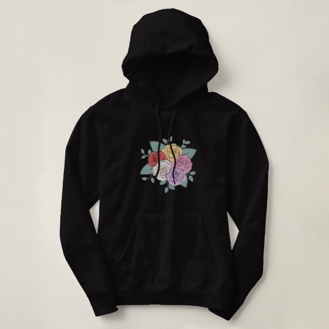 Lovely Rose Girl Vibes Hoodie design  T Shirt (Design framsida)