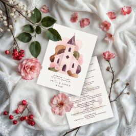 Lovely Rustic Pink Tones Church Wedding Program