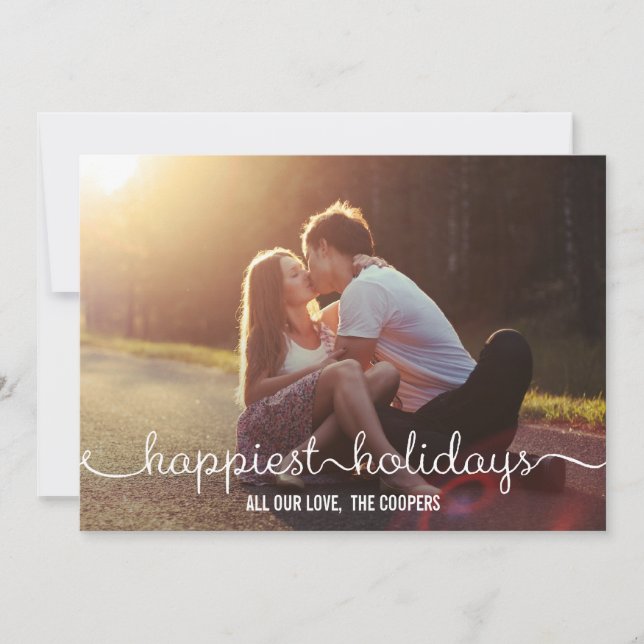 LOVELY SCRIPT-Helgdag-fotokort Julkort (Framsida)