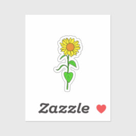 Lovely Sunflower Custom-Cut Vinyl Sticker Klistermärken