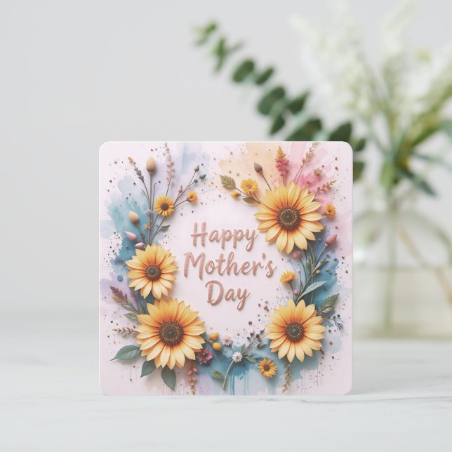 Lovely Sunflowers 3D Mother's Day Kort (Stående Fram)