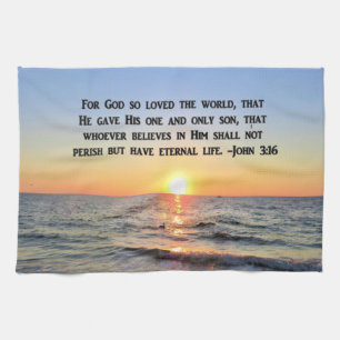LOVELY SUNRISE JOHN 3:16 DISH TOWEL KÖKSHANDDUK