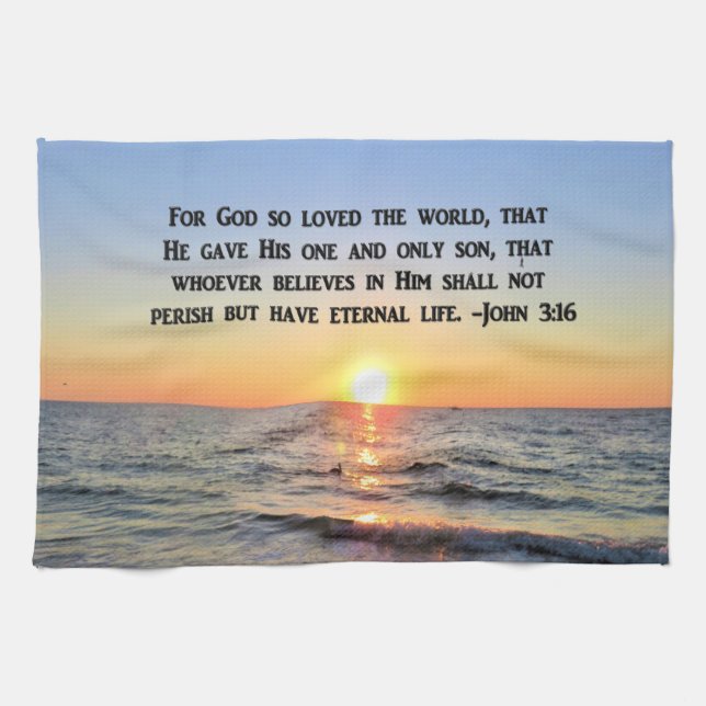 LOVELY SUNRISE JOHN 3:16 DISH TOWEL KÖKSHANDDUK (Horisontell)