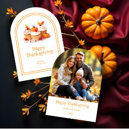 Lovely Thanksgiving Cupcakes Photo Family Inbjudningar