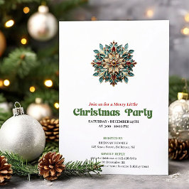 Lovely Victorian Christmas snowflake party invite Inbjudningar