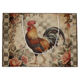 Lovely Vintage Rooster and Flowers Pattern 