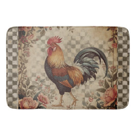 Lovely Vintage Rooster and Flowers Pattern  Badrumsmatta