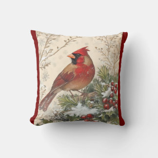 Lovely Winter Cardinal Throw Pillow Kudde