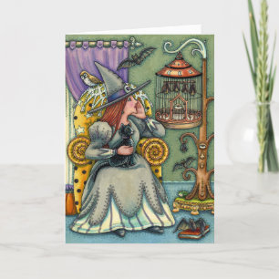 LOVELY WITCH, CAT, PETS, FLADDERMUS CAGE, HALLOWEE HELGKORT