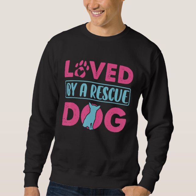 Loven av en Rädding Hund Adoption Rädda djuren Lång Ärmad Tröja (Framsida)