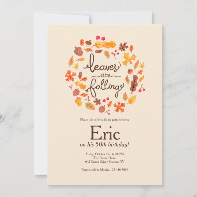 Löven Faller  Inbjudningar (Framsida)