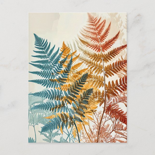 Löven Klistra in Färgad vattenfärg Illustration Vykort (Framsida)