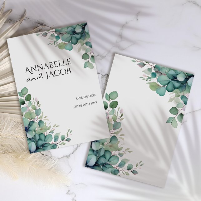 Löven Spara datumkortet för elegantens vattenfärg Datumet (Skapare uppladdad)