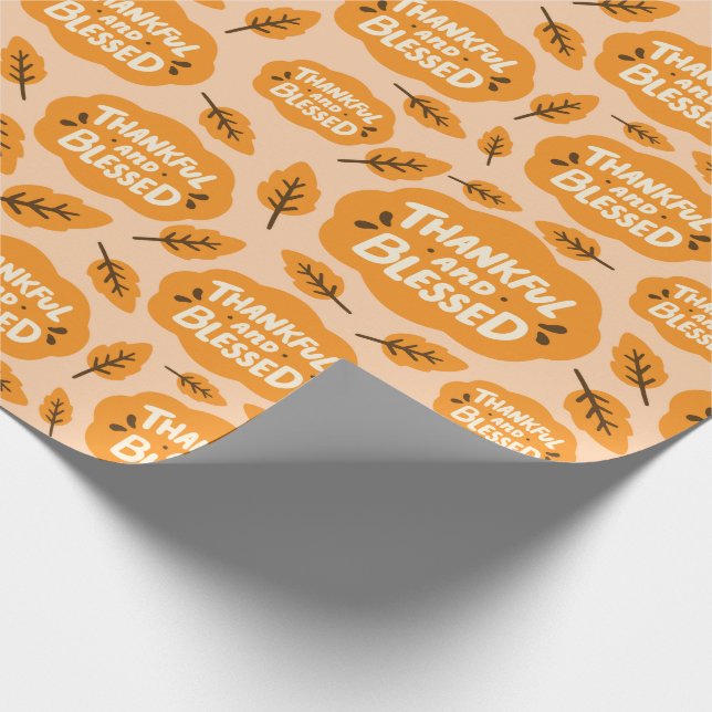 Löven Tankfull och välsignad hösthöst, sömlös Oran Presentpapper (Hörn)
