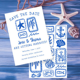 LoveNote från Sea Beach Hand-Drawn Cute Anpassning Spara Datumet