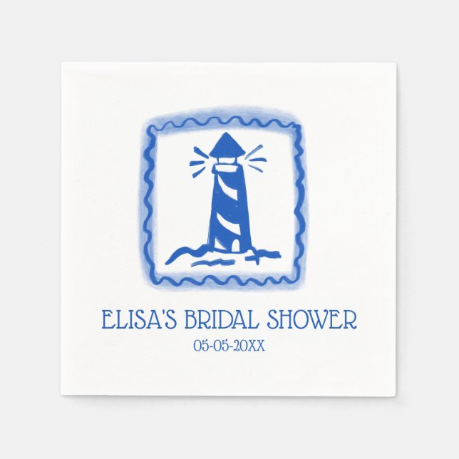 LoveNotes från Sea Lighthouse ANPASSNINGSBAR Möhip Pappersservett (Framsidan)