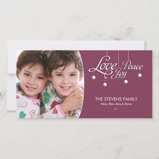 LovePeaceJoy Hanging Ornament Premium Photo Card Julkort (Framsida)