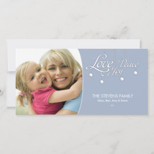 LovePeaceJoy Hanging Ornament Premium Photo Card Julkort