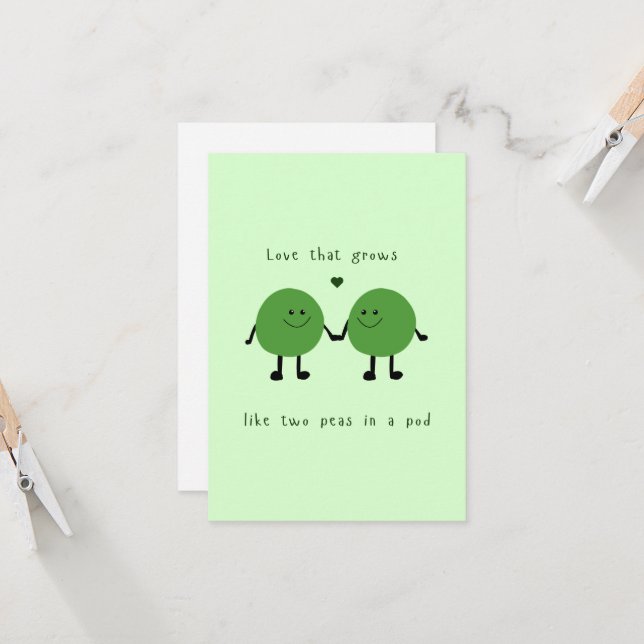 Lover Card Peas - cute two peas in a pod (Fram/Back In Situ)