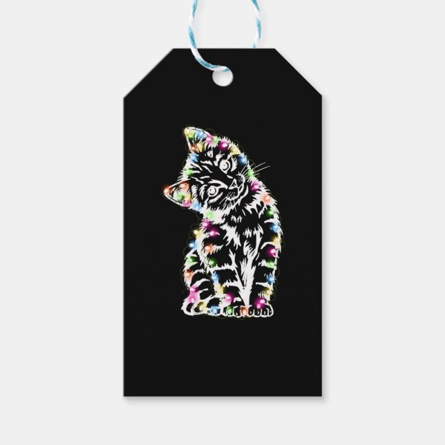 Lover Cat God jul Ljus Cat Cat jul Presentetikett (Framsidan)